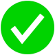 A green tick icon. The circle is green, and the tick itself is white.